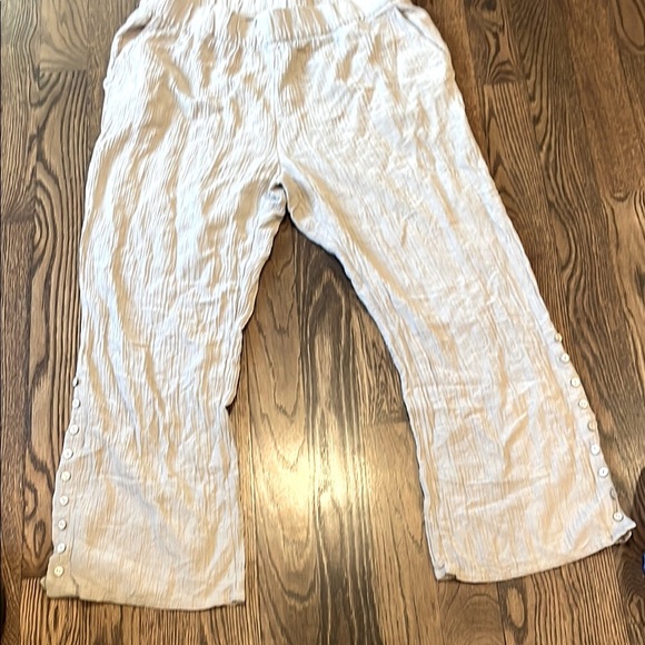 Soft Souranding 1X Light Gray Button-Detail Pants - Picture 1 of 3